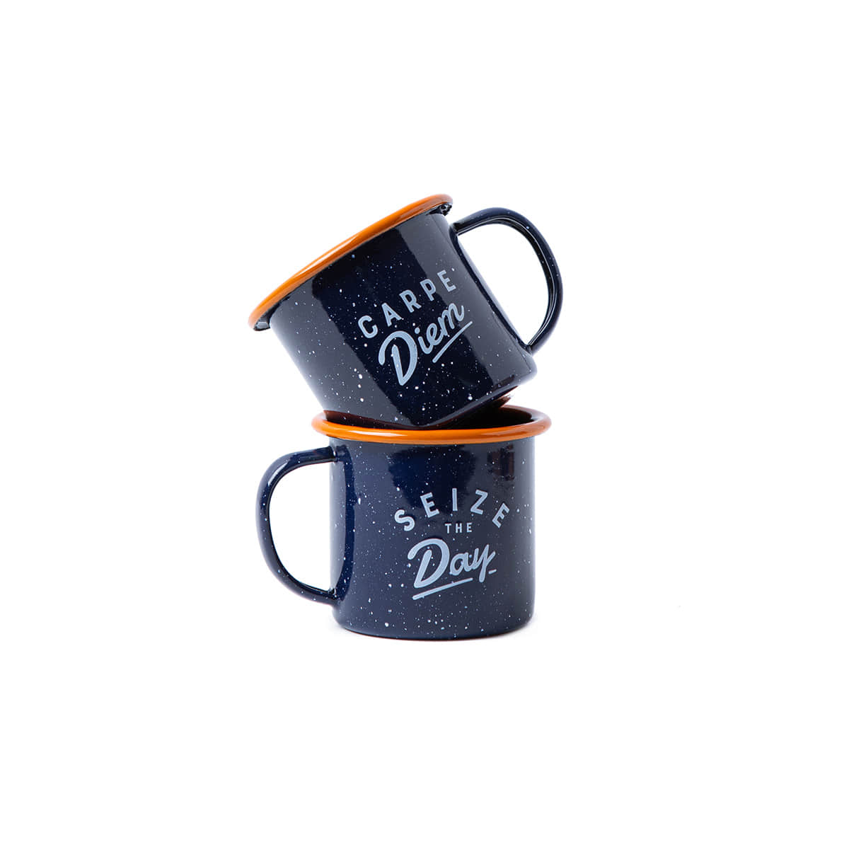 Double Espresso Enamel Mug Set &quot;BLUE&quot;
